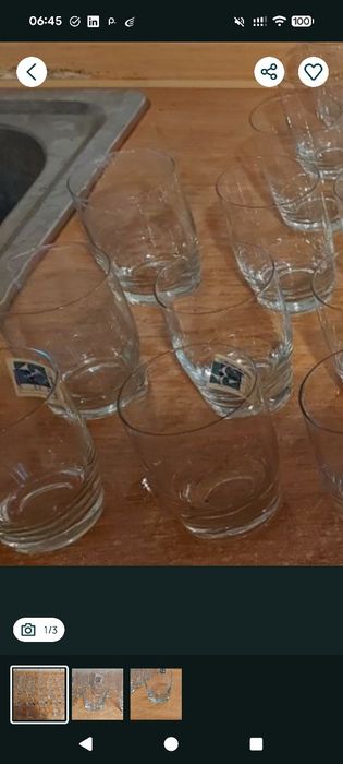 6 szklaneczek literatek  Huty Szkła Tarnów. Nowe PRL