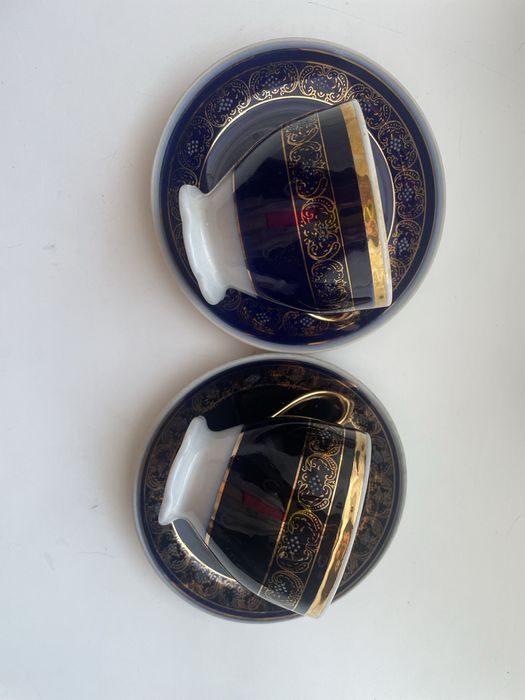 Чашка з блюдцем від сервізу ссср Довбиш кобальт