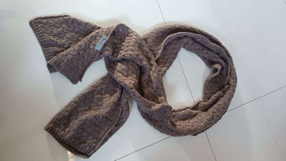 Szalik damski t.k. Maxx brąz Boho pleciony