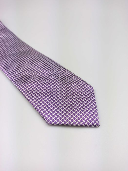 Charles Tyrwhitt angielski jedwabny krawat fioletowy liliowy zm29