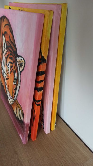 Ręcznie malowany obraz "Gepard" – Akryl na płótnie 30x40 cm