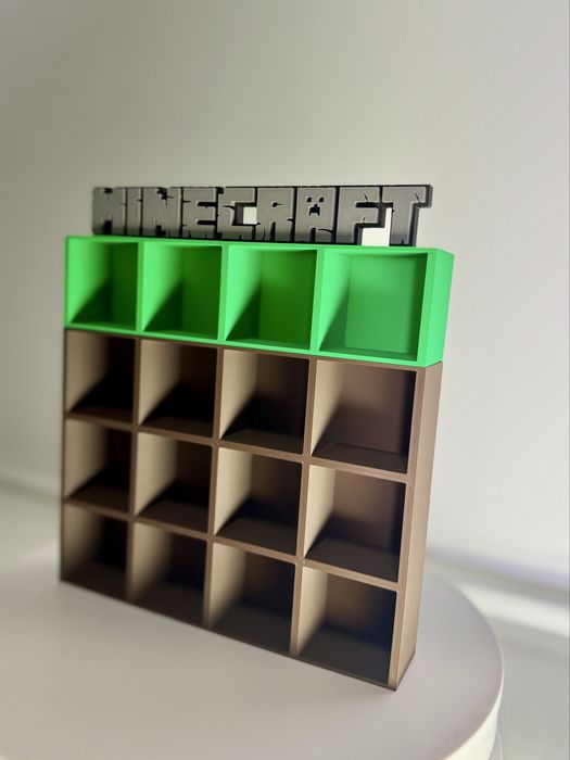 Стенд для фігурок Minecraft Поличка для Kinder Майнкрафт 16 комірок