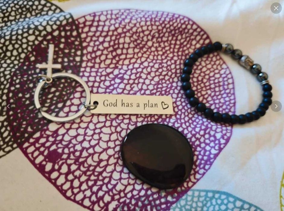 Conjunto de Pulseiras Buda e God has a plan e Pedra de Âmbar (Mitologia, Misticismo)