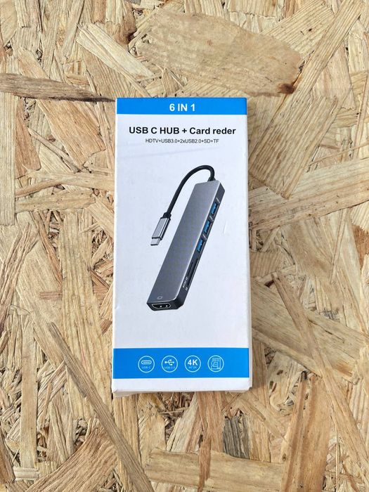Оригінальний USB-C Hub 6 в 1 — підтримка 4K, новий