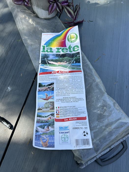 Hamak bez stelaża 80x320 cm