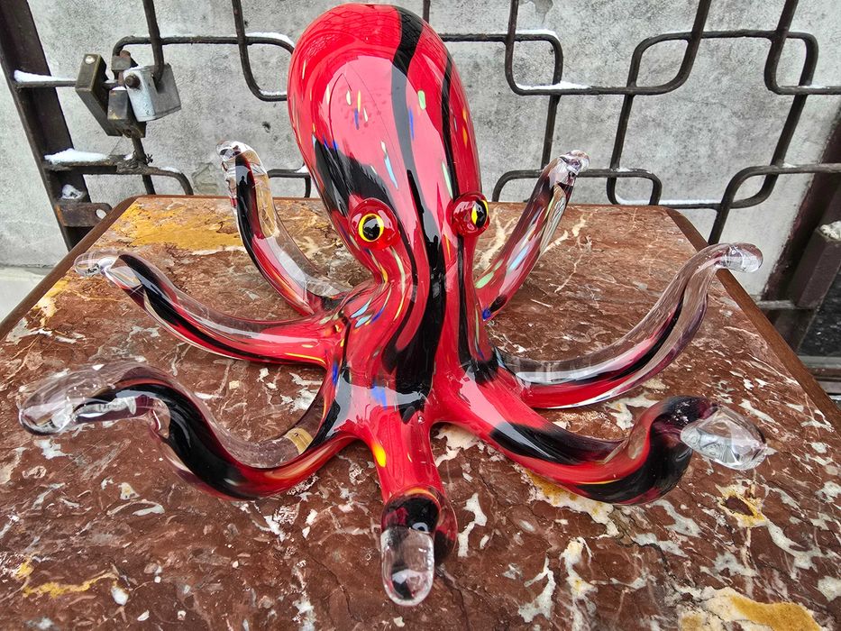 Stary szklany ośmiornica styl Murano
