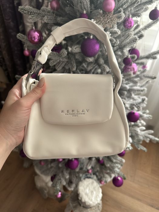 Сумка Replay, белая, кожзам