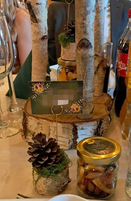 Podstawki pod Winietki ślubne dekoracje numerki stołów Forest wedding