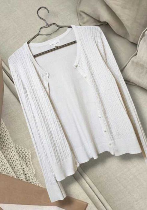 Белый кардиган-кофта на пуговицах кофта H&M, р. L