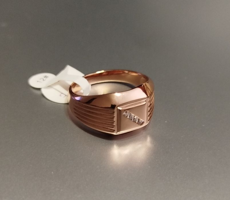 Перстень- печатка, позолота, медичне золото, р. 22