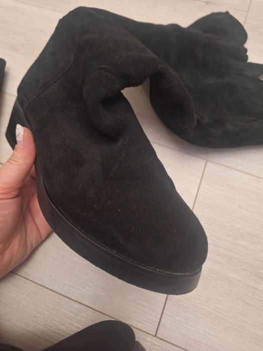 Сапоги жіночі 36 (36.5) натуральна замша! В ідеальному стані
