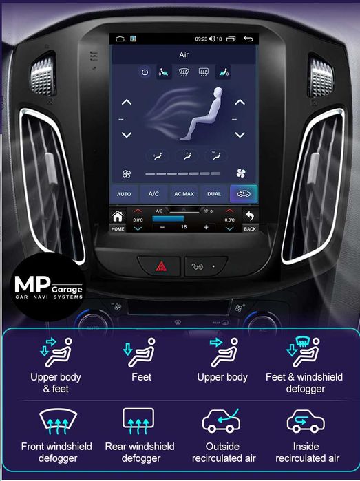 Ford Focus MK3 2011 - 2018 Nawigacja Android Tesla CarPlay/AA LTE Qled