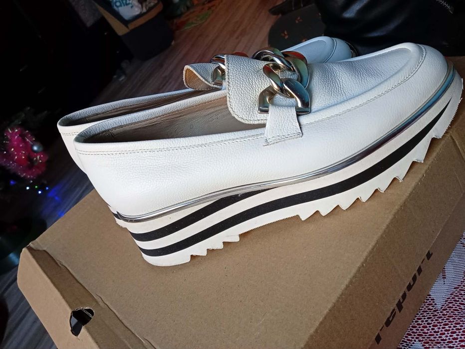 Skórzane Włoskie mokasyny damskie