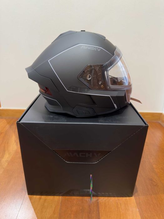 Capacete Mach V Commander 509 com sistema de comunicação Cardo NOVO!