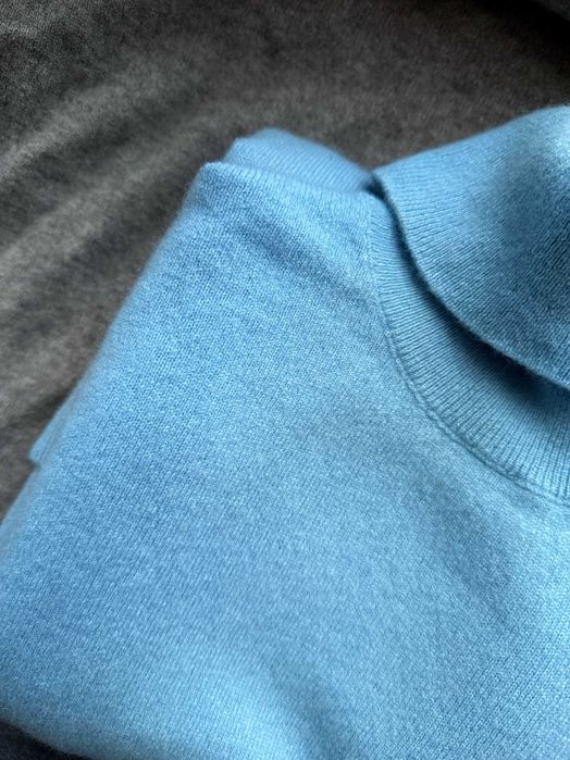 Гольф Massimo Dutti блакитний кашемір вовна водолазка