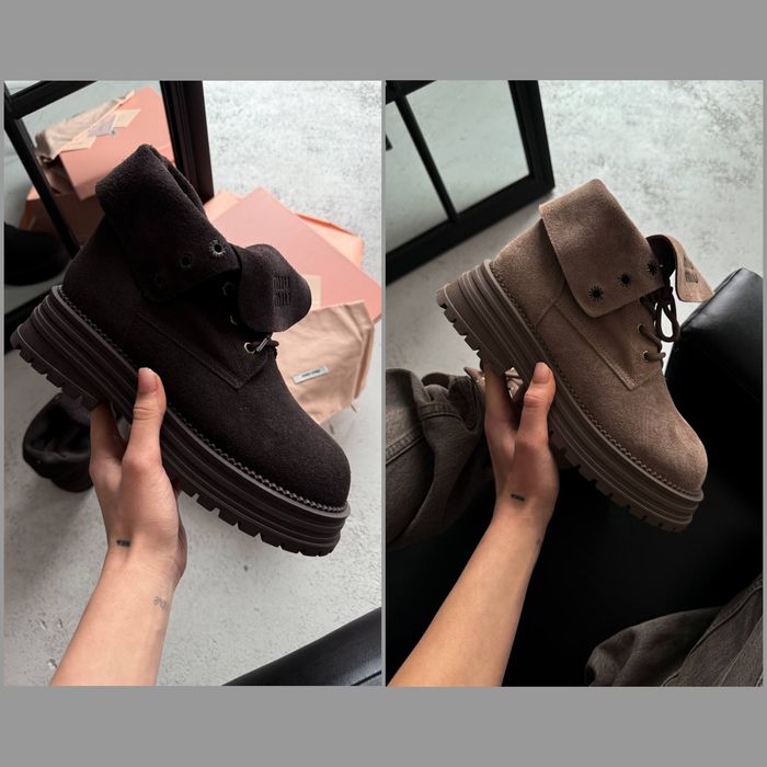 р36-40 Черевики Miu Miu Boots Light Brown Chocolate