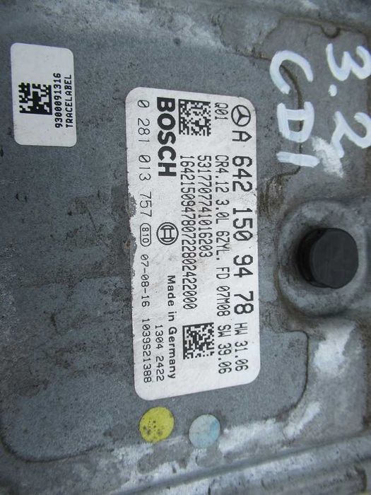 mercedes W251 W164 3.0 cdi komputer silnika + stacyjka z kluczem