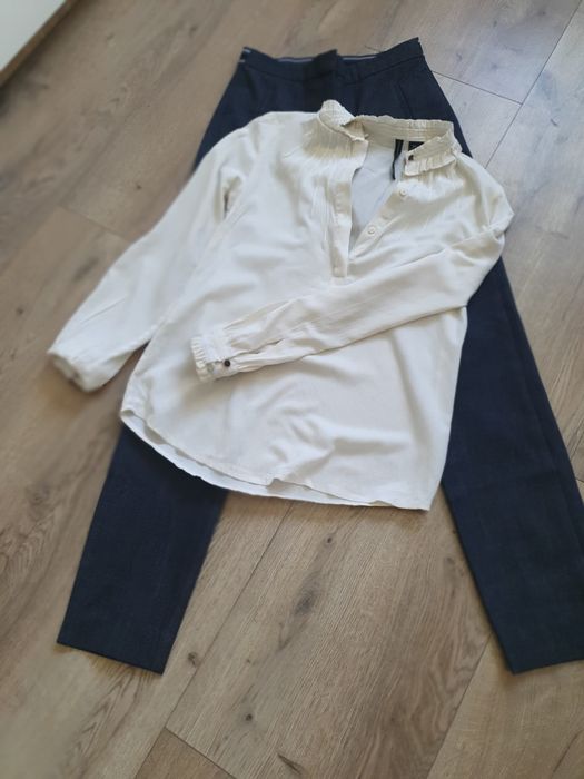 Zestaw spodnie Zara bluzka Mango XS.