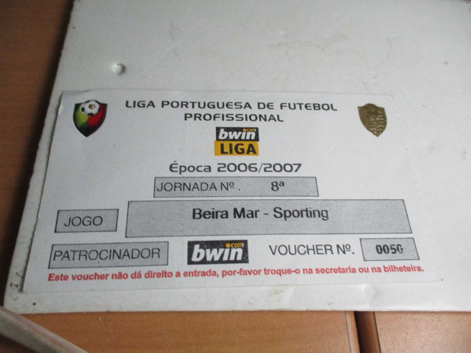 Bilhete de Futebol Época 2006/2007 Beira-Mar-Sporting