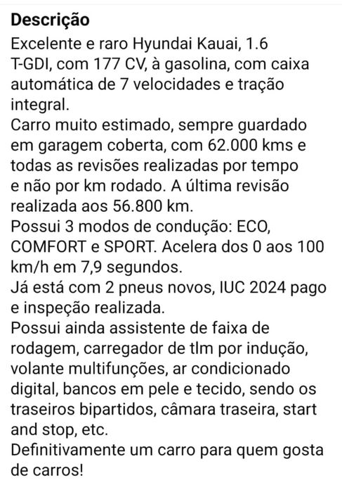 Vendo Hyundai Kona 1.6 como novo NACIONAL
