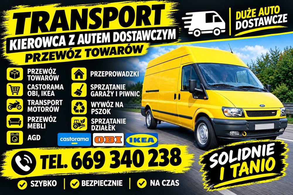 Tani transport autem dostawczym , przeprowadzki