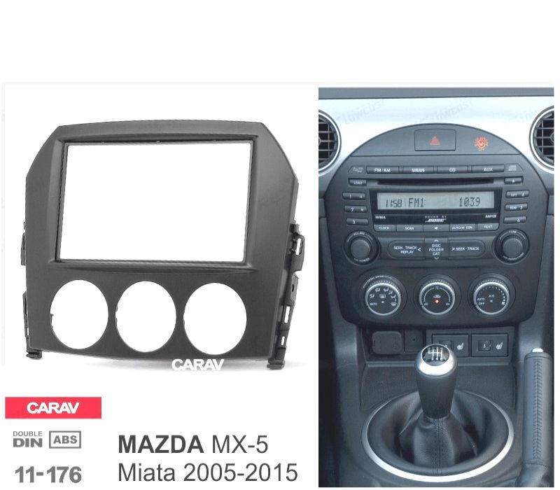 MOLDURA ADAPTADOR PRETO PARA RADIO 2-DIN PARA MAZDA MX-5 MIATA