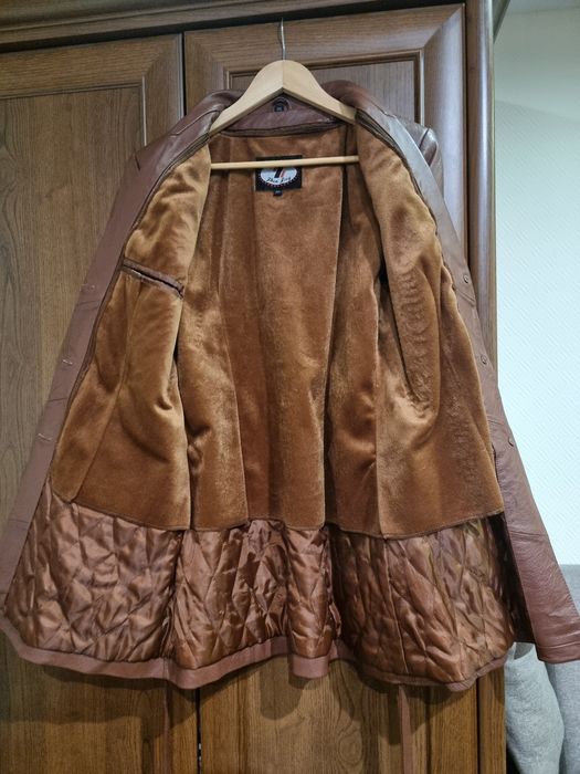 Płaszczyk skórzany trencz