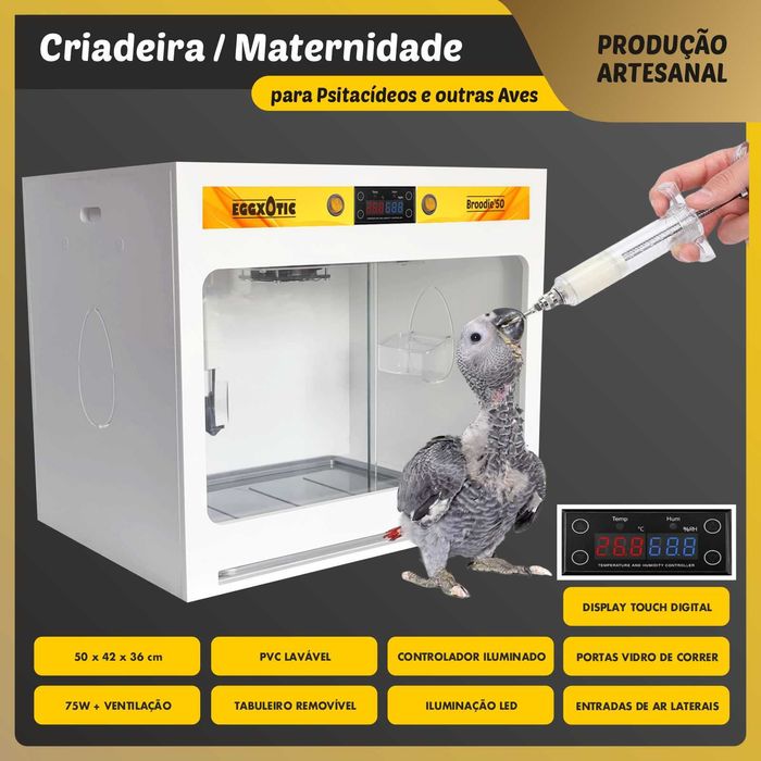 Criadeira de Aves criação à mão, maternidade c/ LED e humidade (Novas)