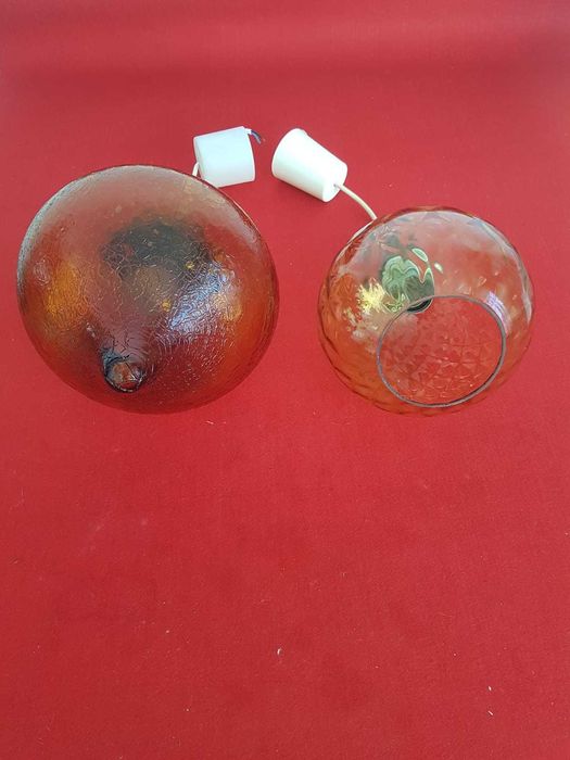 Lampa szklana wisząca lata 60/70 z czasów PRL