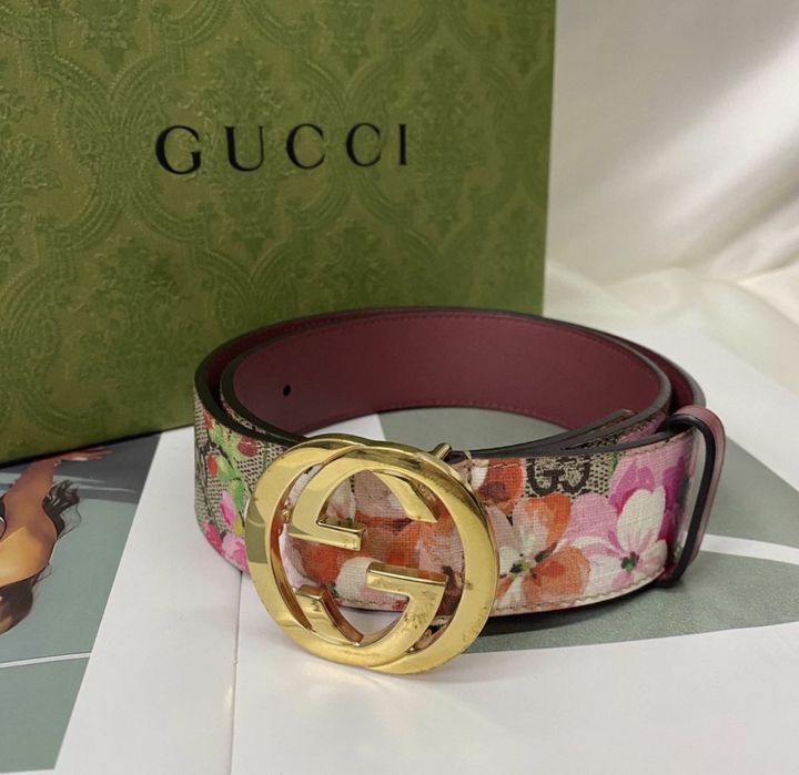Pasek Gucci GG Supreme Blooms,  Interlocking GG Belt