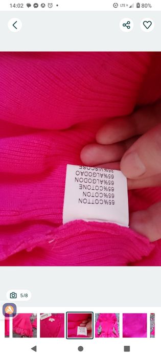 Nowy sweterek dzianina  prążkowana Giorgia M/L
