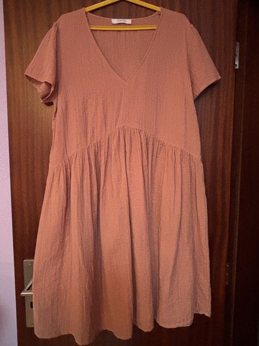 Vestido salmao comprido