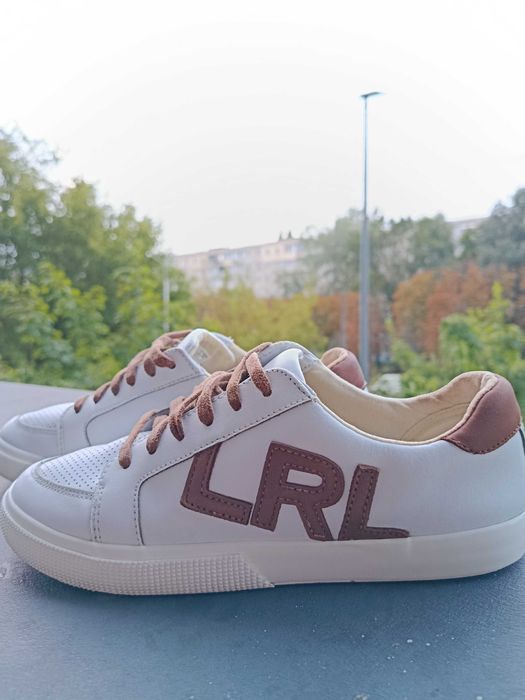 Шкіряні жіночі кеди Lauren Ralph Lauren Jaede, р. 39 (оригінал, білі)