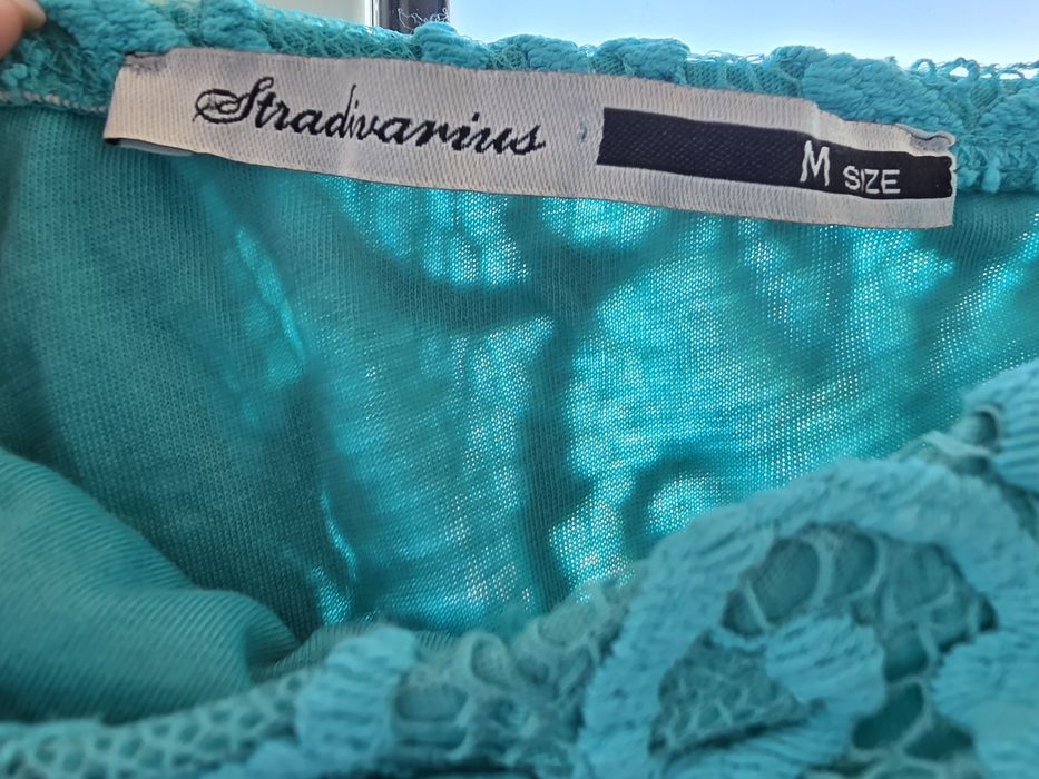 Vestido sem alças azul turquesa