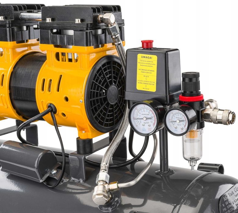 Kompresor Bezolejowy 50L Sprężarka 8 Bar 290l/min 230V  CICHY 59dB