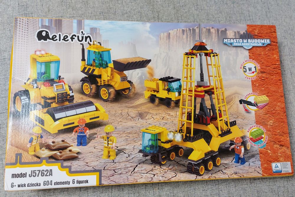 Nowe klocki elephant miasto w budowie koparka dźwig pasują do LEGO