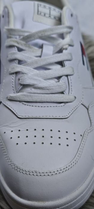 Skórzane sneakersy Tommy Jeans TJM Cupsole Leather  r. 46 białe