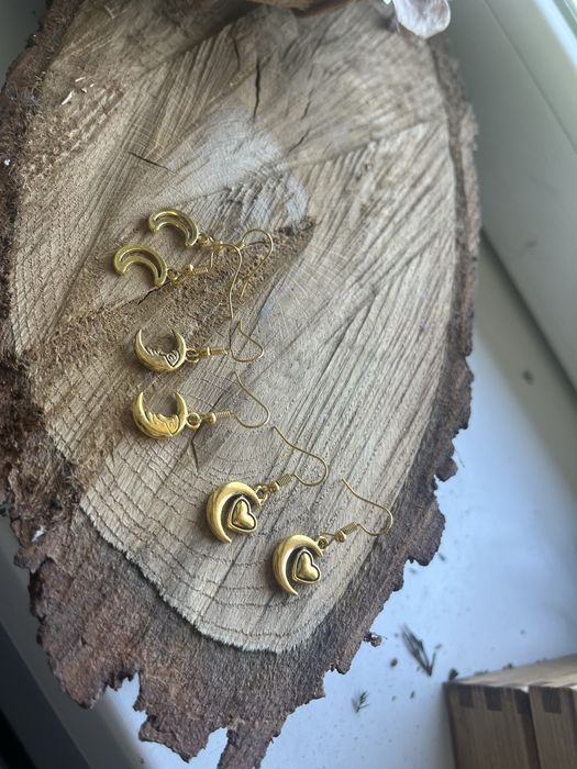 Zestaw kolczyki księzyce witch moon kolor złoty fairy alternative