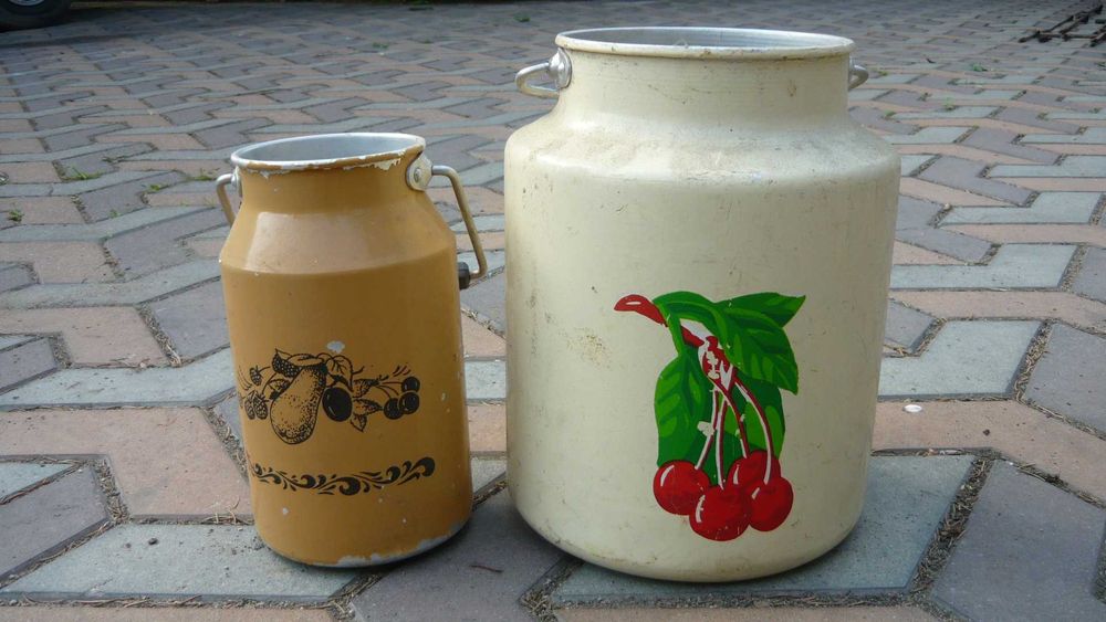 2 x kanka bańka na mleko aluminiowa zestaw
