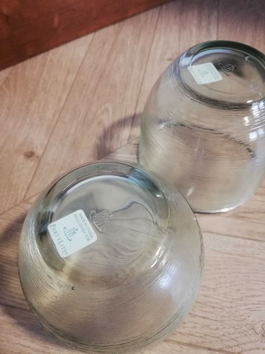 Świecznik szklany zestaw 2szt PartyLite