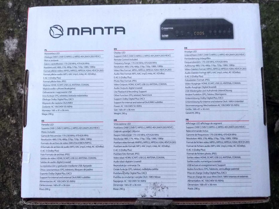 Dvb t2 тюнер Manta DVBT019 - DVBT-T2/HEVC