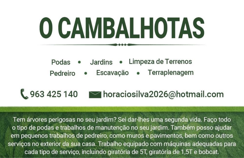 Limpeza e manutencao de jardins e terrenos