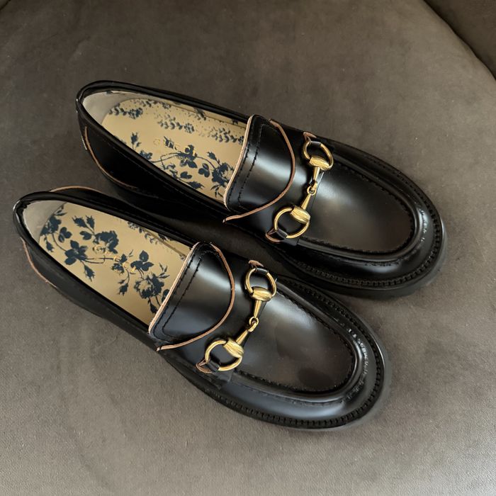 Loafersy Gucci na grubej podeszwie