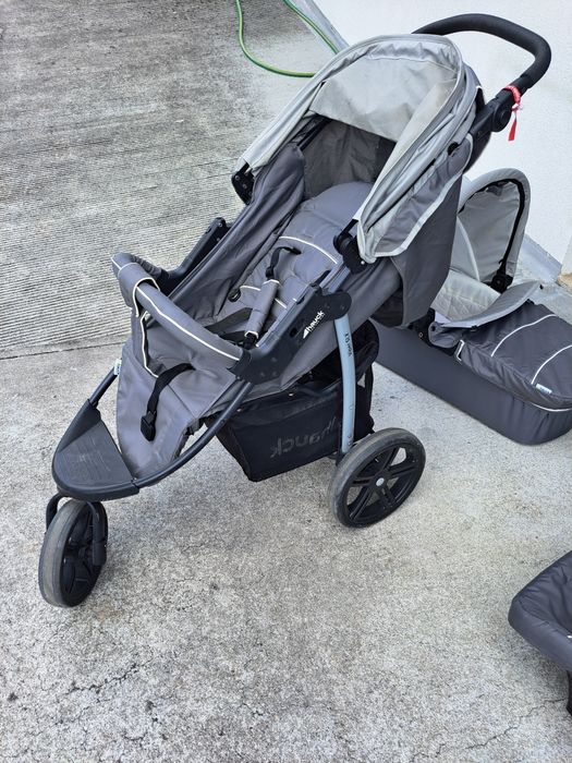 Carrinho de bebé trio Hauck 3 em 1, carrinho, alcofa e cadeira auto