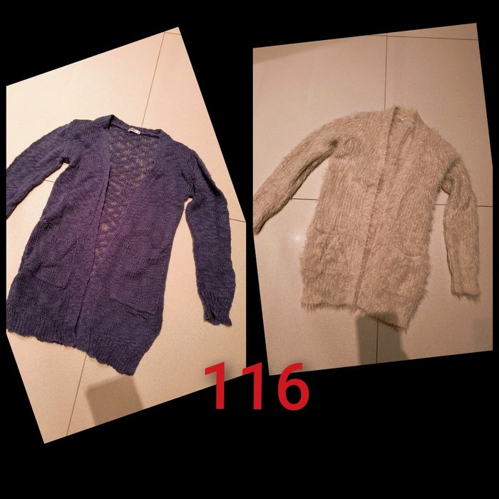 Sweterki długie kardigany 116 dla dziewczynki