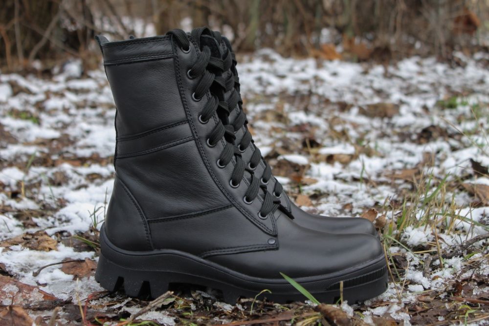 Ботинки, берцы зимние из натуральной кожи и шерсти (B1) (40-46р.)