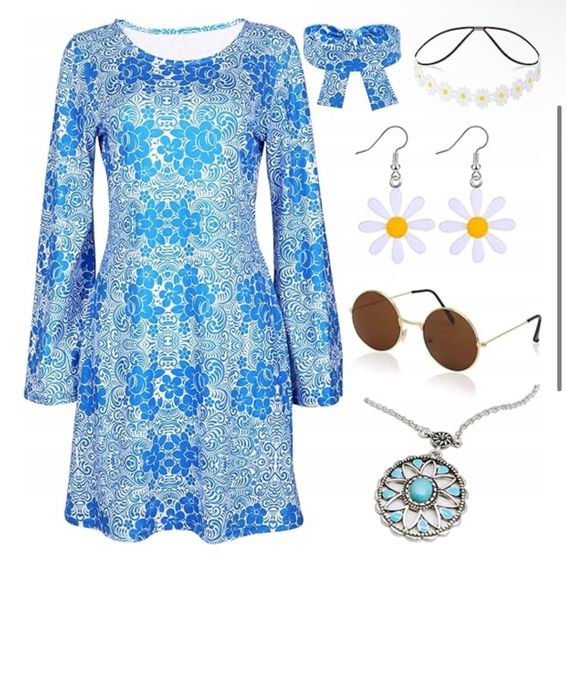 Strój hipis lata 80