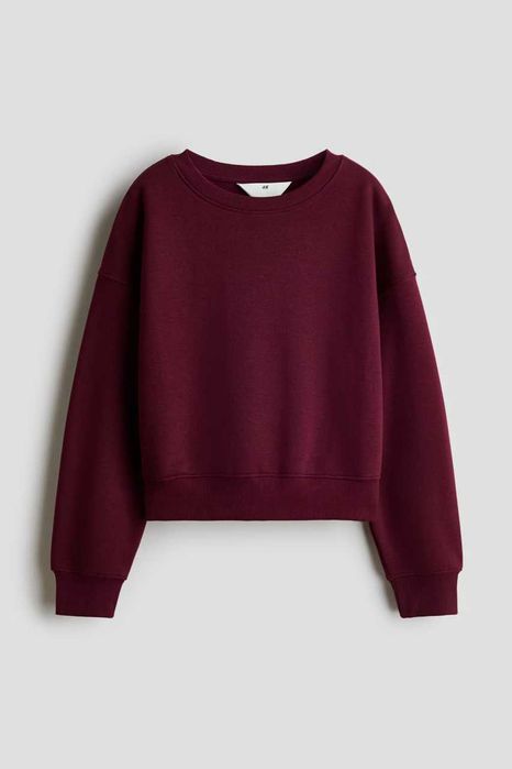 Світшот H&M на флісі, тепла кофта бордова, підліткова, кофта для дівчинки на 10, 11,12,13,14+ років, розмір 134, 140, 146, 152, 158, 164, 170