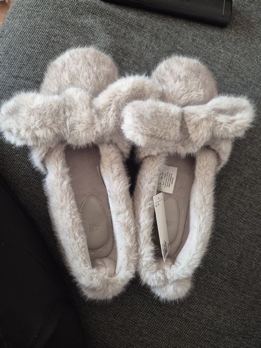 Nowe szare cieplutkie kapcie króliczki,H&M,r.40