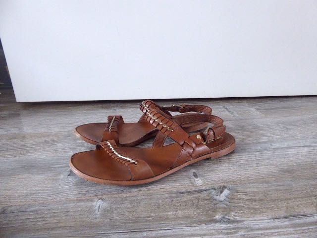 Massimo Dutti brązowe skórzane sandały 37